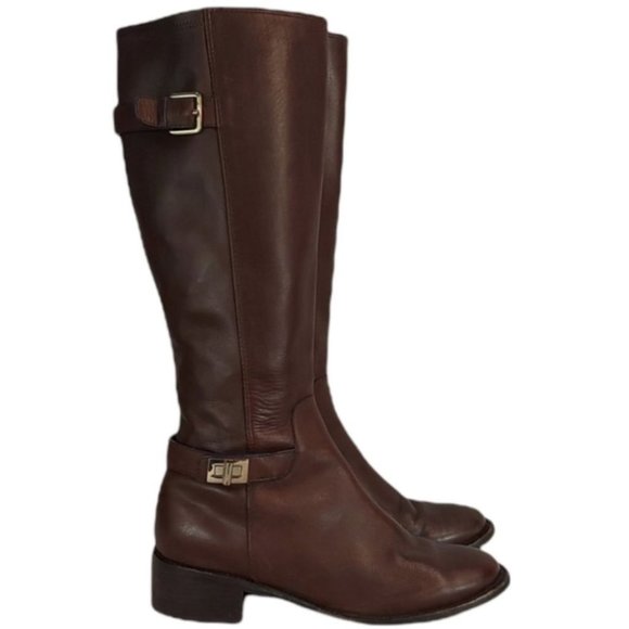 Cole Haan Brown Leather Riding Boots size 8 - Picture 1 of 15